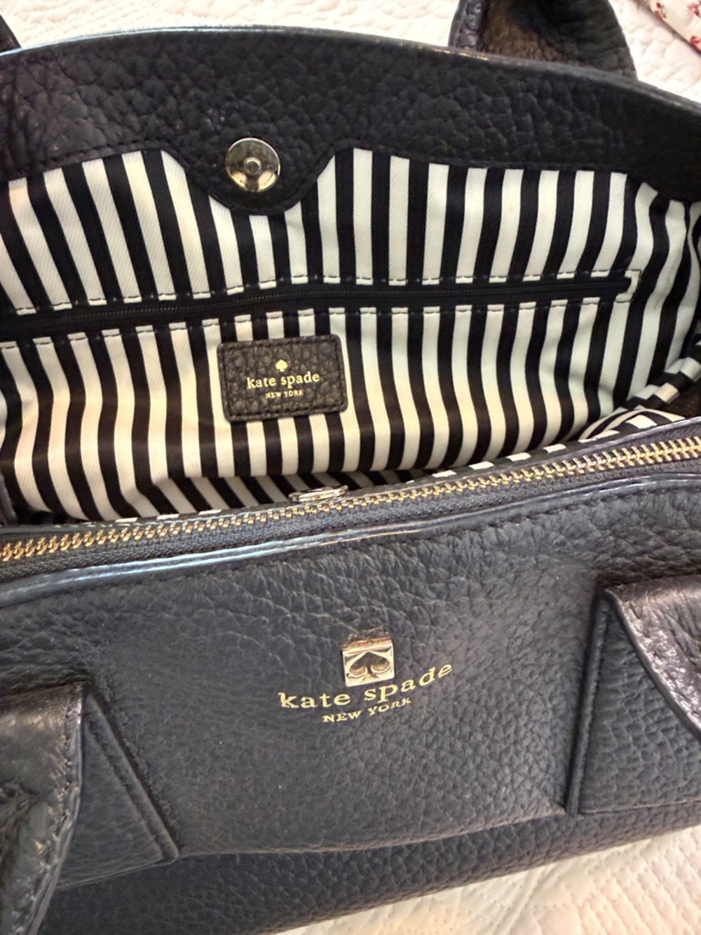 kate spade Southport Sloan Black Pebbled Leather Satchel - Picture 12 of 14